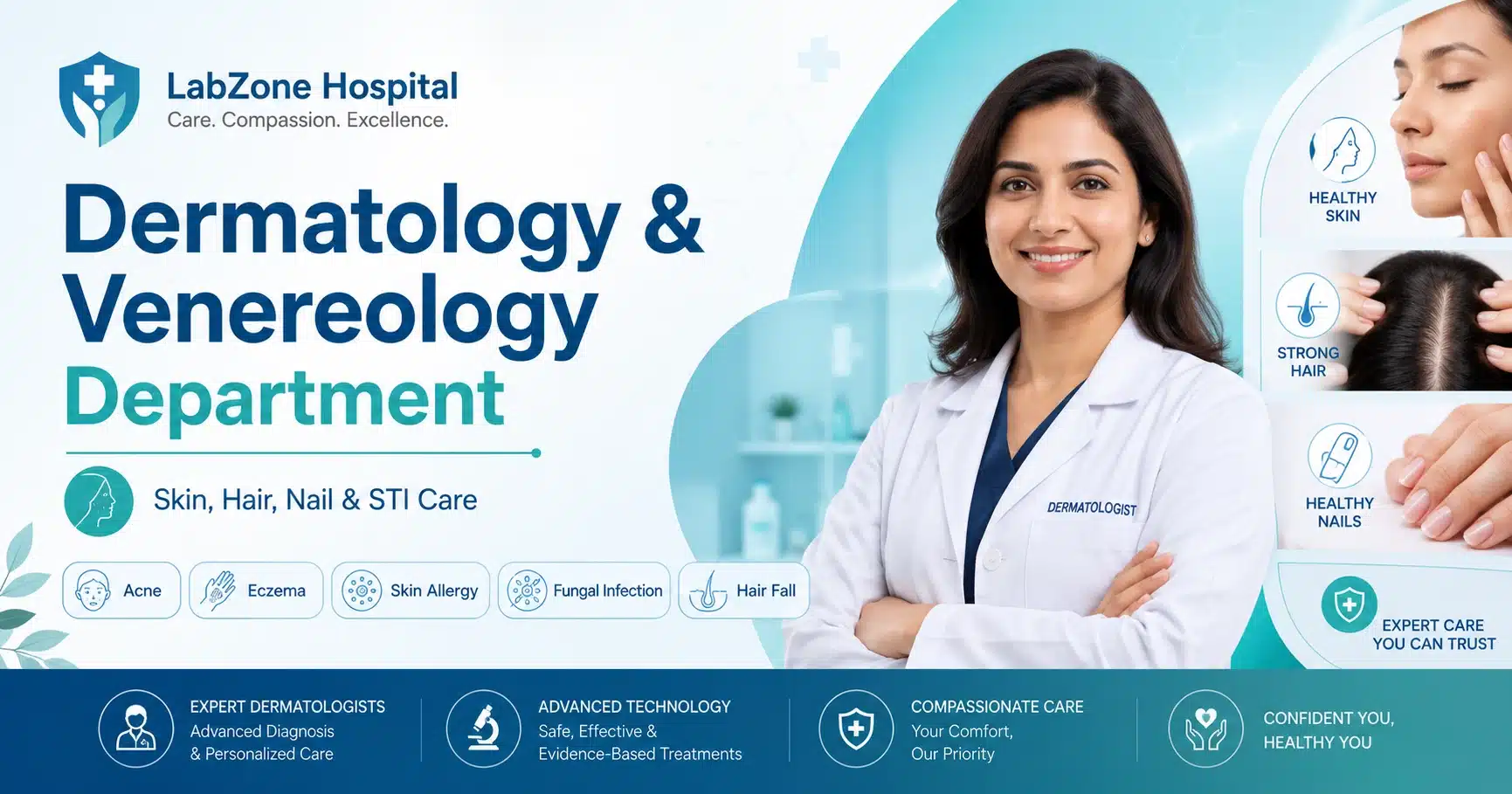 ডার্মাটোলজি ও ভেনেরিওলজি বিভাগ - LabZone Hospital Department